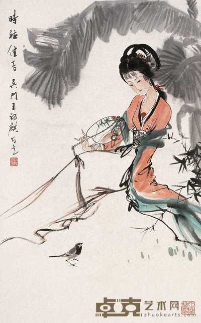 王锡琪 时听佳音 立轴 95×58cm